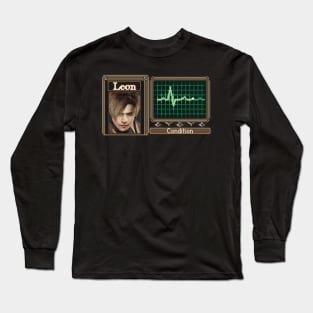 Resident Evil Leon Status Pixel Art Long Sleeve T-Shirt